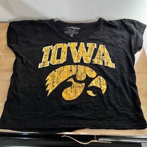 Iowa Hawkeyes crop top distressed